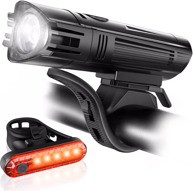 Ascher Ultra Bright USB Rechargeable Bike Light Set by Ascher
