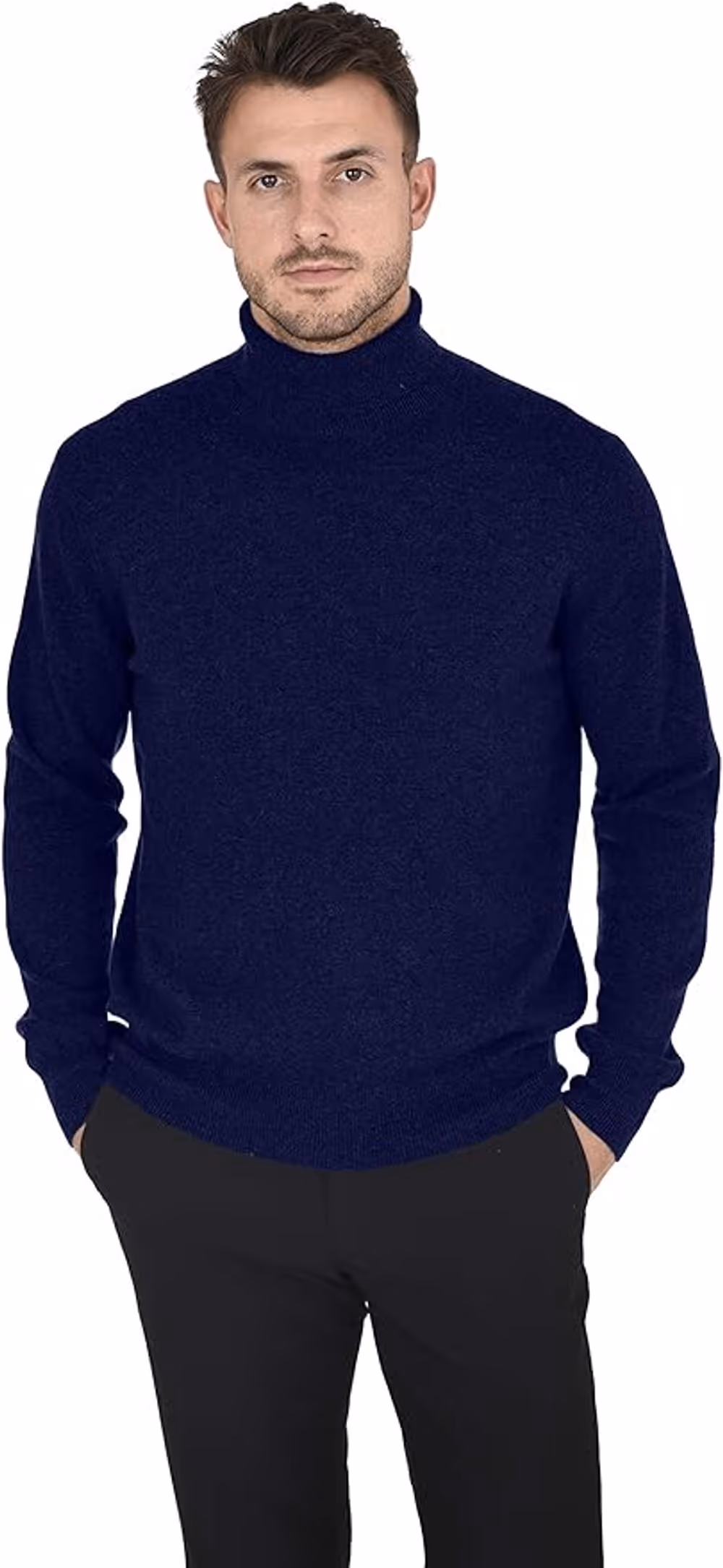 Product shot of Cashmeren Men's Classic Turtleneck Cashmere Sweater by Cashmeren