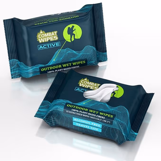 Combat Wipes ACTIVE Outdoor Wet Wipes (2-Pack) by Combat Wipes