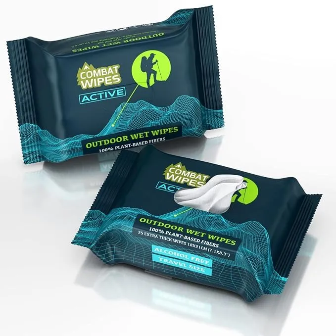 Combat Wipes ACTIVE Outdoor Wet Wipes (2-Pack)