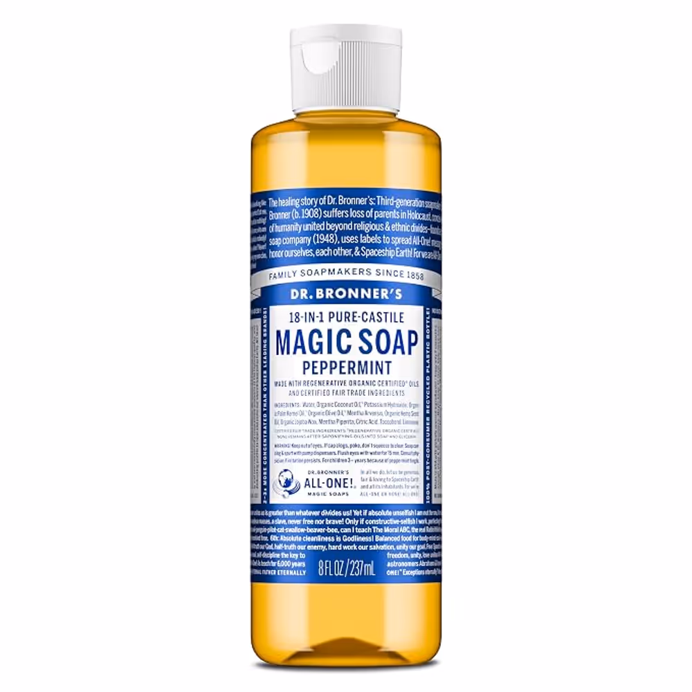 Product shot of Dr. Bronner's Pure-Castile Liquid Soap (8oz) by Dr. Bronner's
