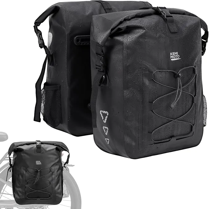 KEMIMOTO Waterproof Bike Pannier 2-Pack (60L)