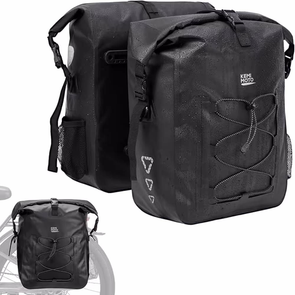 Product shot of KEMIMOTO Waterproof Bike Pannier 2-Pack (60L) by KEMIMOTO