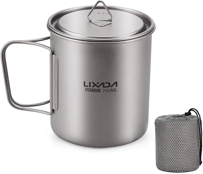 Lixada 750ml Titanium Pot
