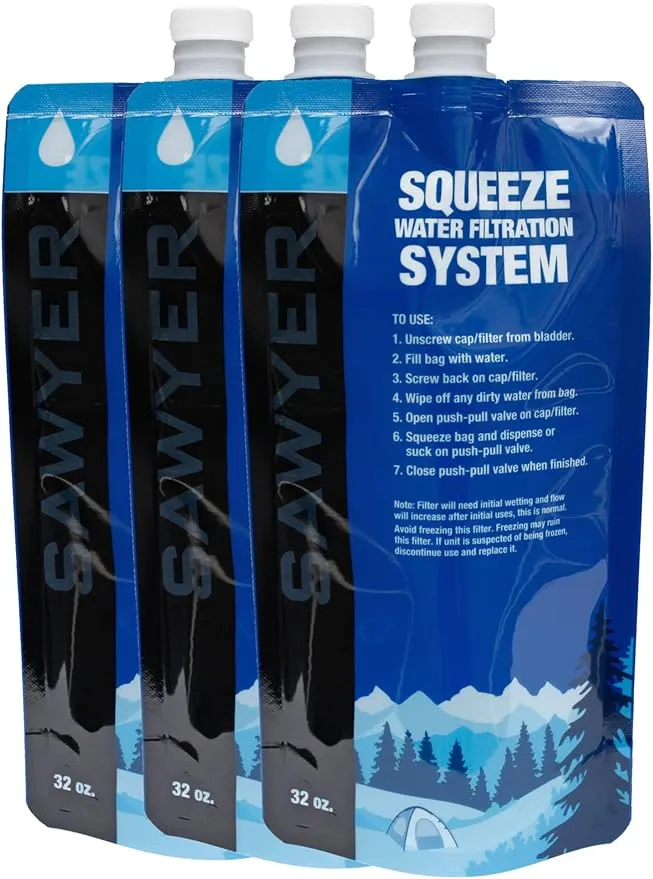 Sawyer Squeezable Pouches for Squeeze Filtration Systems