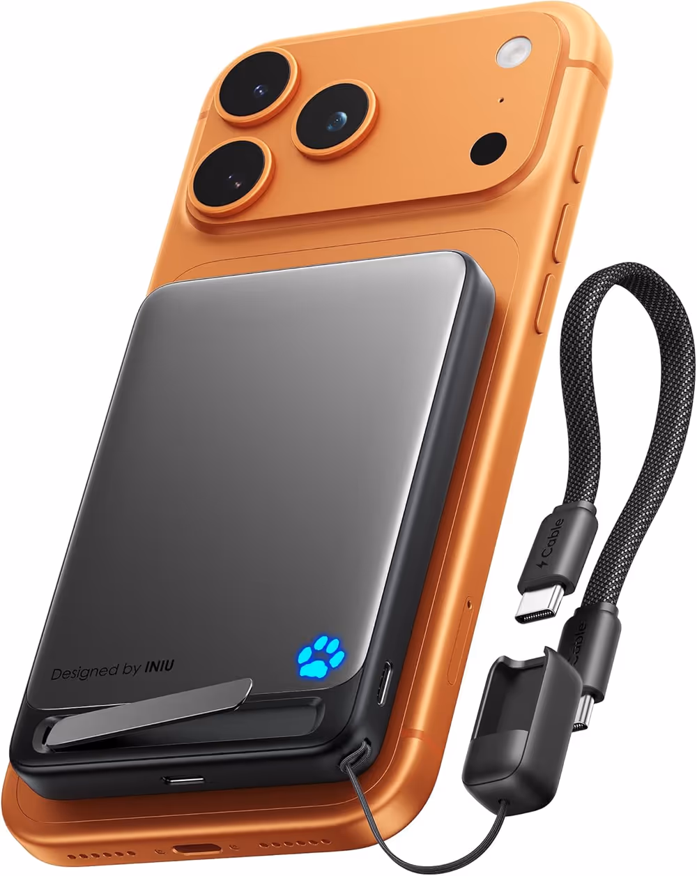 Product shot of Ultra-Thin Magnetic Wireless Power Bank 10,000mAh by INIU